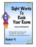 Sight Words To Rock Your Room: Packet #1