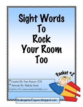 Preview of Sight Words To Rock Your Room Too