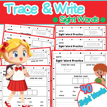 Preview of Sight Words Trace & Write | Kindergarten Sights Words | High Frequency Words