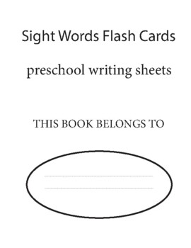 Preview of Sight Words Tracing- Pen control tracing book for preschoolers