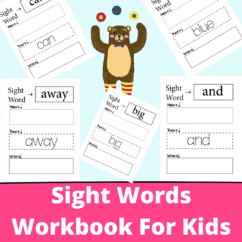 Preview of Sight Words Tracing book for Kids,back to school activity Vol 3