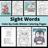 Sight Words Winter Coloring Pages: Penguin, Snowman, Reind