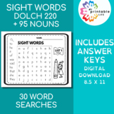 Sight Words Word Searches | Complete Dolch 220 Plus 95 Nou