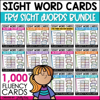 Preview of Fry Sight Words Flash Cards Bundle | Sight Word Practice and Fluency