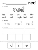 Sight Words - Word Work Sheets - SET 3 Color Words