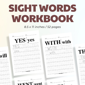 Preview of Sight Words Workbook / Editable Canva Template