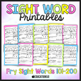 Sight Words Worksheets 101-200