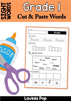 Sight Words Cut and Paste Worksheets (Grade 1) by Lavinia Pop | TpT