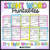 Sight Words Worksheets 201-300