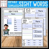 Editable Sight Word Worksheets