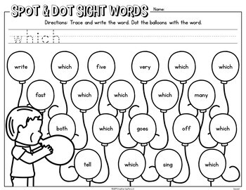 second grade sight words worksheets for daubers by creation castle