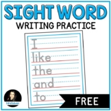 Sight Words Writing Practice Lined Page FREE