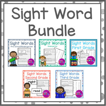 Preview of Morning Work Sight Words Bundle Literacy Worksheets & Sentence Practice