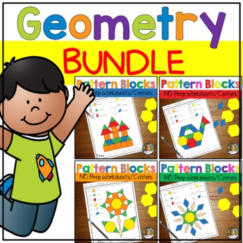 Preview of Sight Words and Math 2D Shapes Pattern Block Mats Worksheets Centers BUNDLE