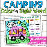 Sight Words and Phonics Color by Code  - Editable Camping 
