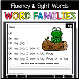 Sight Words and Word Families Reading Passages Fluency Wri