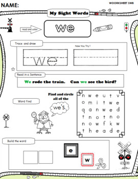 Preview of Sight Words at Home "WE"
