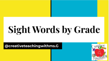 Preview of Sight Words by Grade Level