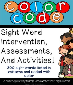 Preview of Sight word Color Code Intervention 1-300