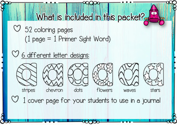 pre primer sight words flash cards pictures to color