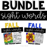 Sight Words for Fall Pre-Primer and Primer Words Practice 