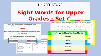 Preview of Sight Words for Upper Grades Set C