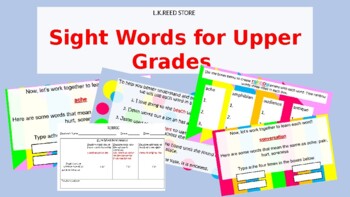 Preview of Sight Words for Upper Grades (can be used for Distance Learning & Boom)