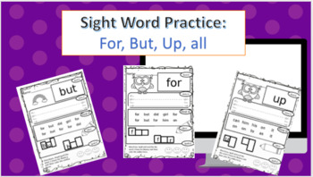 Preview of Sight Word Worksheet: for, but, all, up