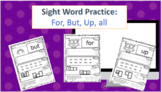 Sight Word Worksheet: for, but, all, up