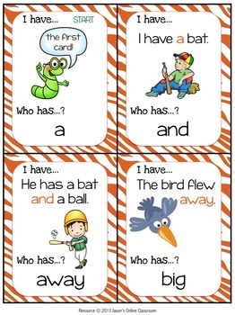 kindergarten sight word game free printable