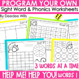 Sight Words Intervention Editable and Programmable Workshe