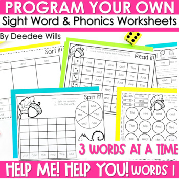 Preview of Sight Word Practice Activities Editable Sight Word Worksheets Fluency Year Long