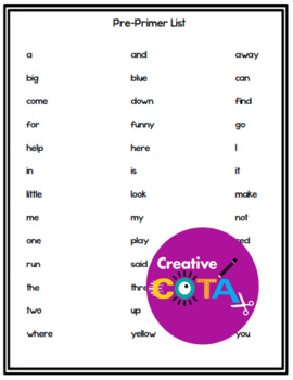 sight words worksheets freebie by creativecota llc tpt