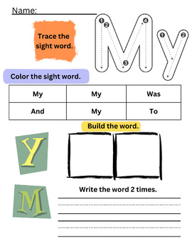Preview of Sight word My
