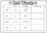 Sight word practice - Red Words