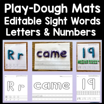 Preview of Sight Word Playdough Mats Bundle - Editable! {220 Sight Words, Letters, Numbers}