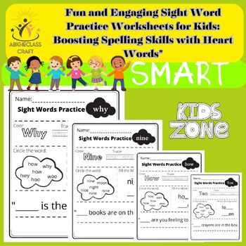 Preview of Sight word practice worksheets game heart words spelling practice word work list