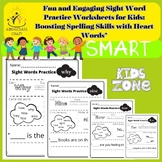 Sight word practice worksheets game heart words spelling p