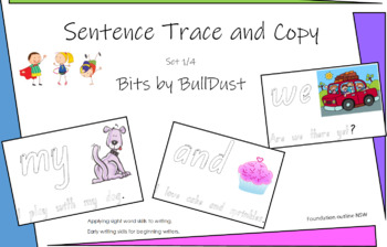 Preview of Kindergarten Sight word sentence trace, write and wipe