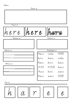 Preview of Sight word worksheet creator