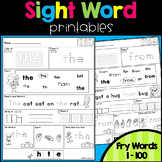 Sight words Practice Pages (Fry's 1st 100 Words)