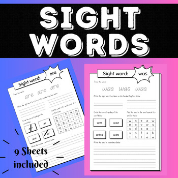 Sight words activity sheet by Fays Favourites | TPT