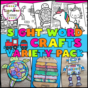 Preview of Sight words crafts variety pack | Editable sight words crafts