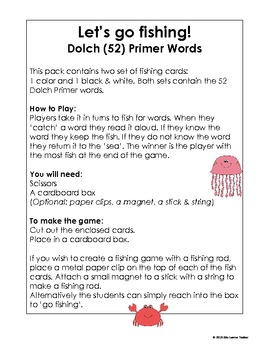 Let's Go Fishing::Sight Words Game 