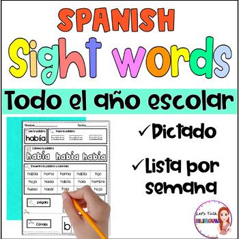 Preview of Sight Words Practice and fluency in Spanish - Palabras de Uso Frecuente