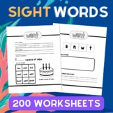 Sight words practice. Fry´s list third 100 words. 200 worksheets