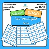Sightword Bingo game - ESL Past tense irregular verbs activity
