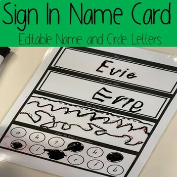Preview of Sign In: Name Card- Editable Name