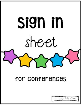 Preview of Sign In Sheet For Conferences - Color and Black and White