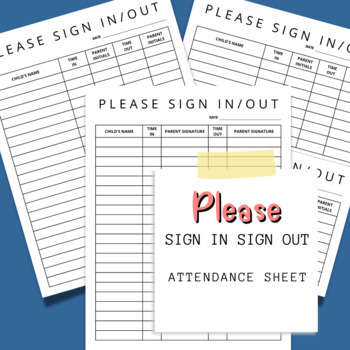 Preview of Sign In Sign Out Sheets for Daycares | Daycare Sign In | Daycare Forms